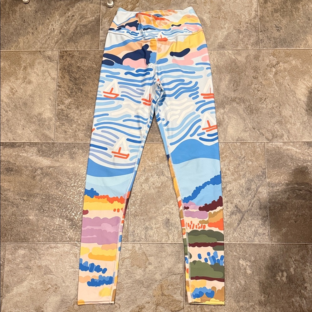 Jessie Zhao Sailboat Pattern Multicolor Leggings